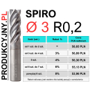 Frez fi 3 R0,2 SPIRO